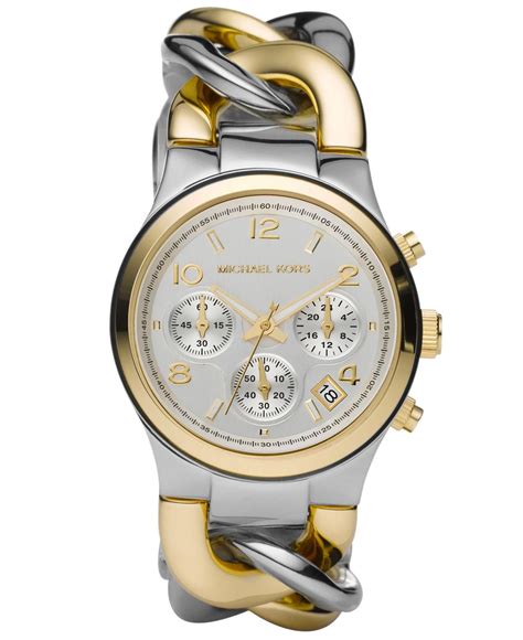 michael kors runway twist two tone chronograph watch|Michael Kors 2 tone watch.